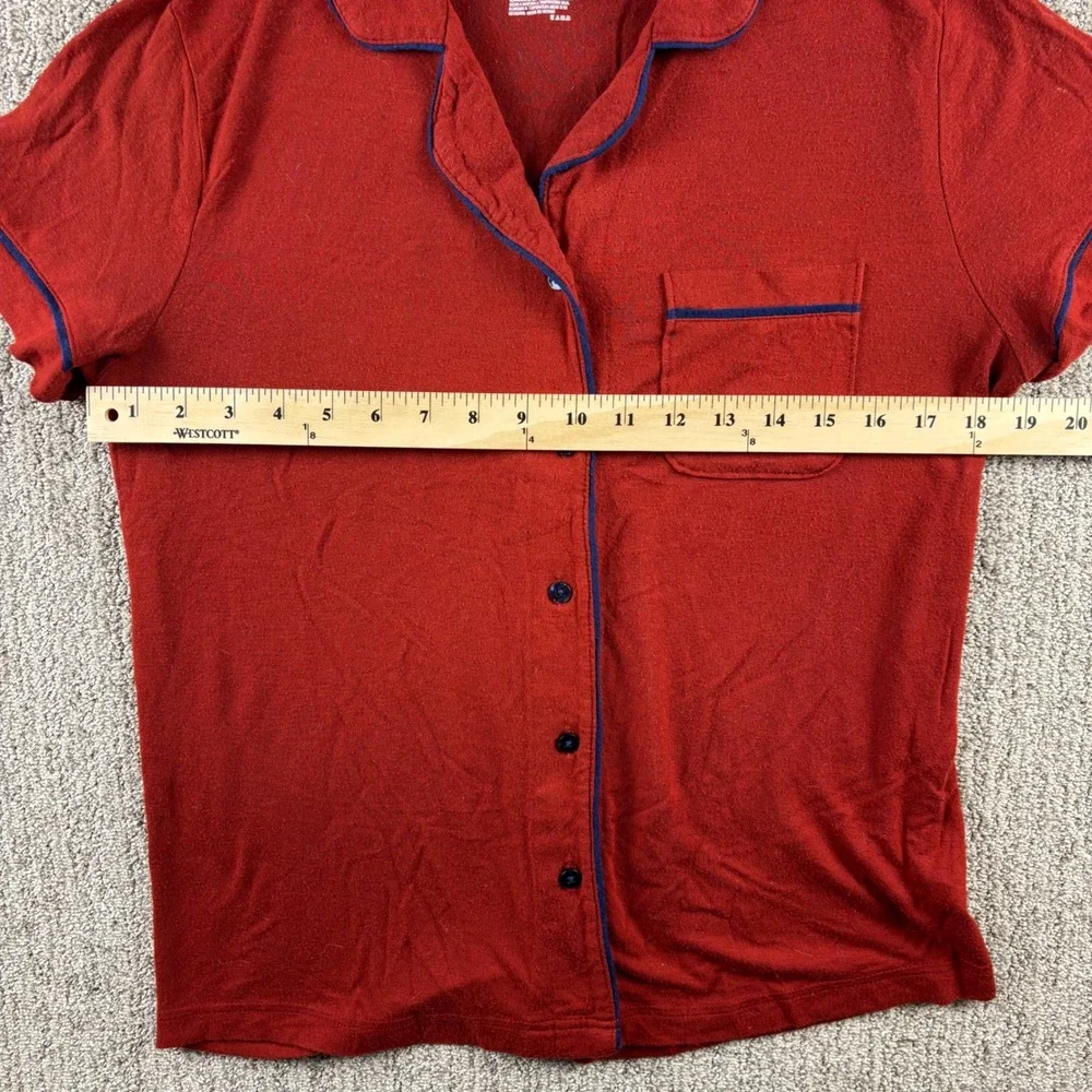 Chicano‎ Omalleo Pajama Set Women's Small Red Blue Trim Lounge Sleepwear